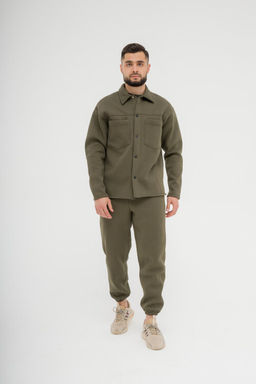 515 Утепленный костюм на кнопках, хаки - Knitka wear фото 9