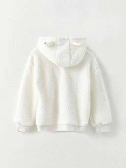 Kap??onlu Nak??l? Uzun Kollu Pel?? K?z ?ocuk Sweatshirt - Waikiki фото 3