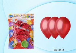 Цена за 10 шт.Шарик воздушный "BASIR" 12", 30см "Металлик красный" (MC-3443)