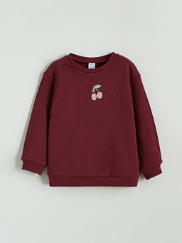 Bisiklet Yaka K?z Bebek Sweatshirt