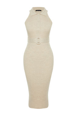 TRENDYOLMILLA Mavi Midi Triko Kemer Detayl? Elbise TWOSS22EL1031  фото 36