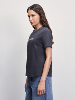 Футболка прямого кроя с принтом / Zarina  фото 4