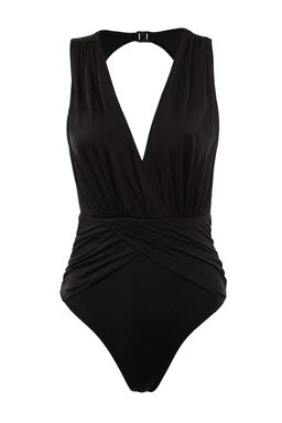 TRENDYOLMILLA Kiremit V Yaka Drapeli Regular Mayo TBESS21MA0042  фото 7