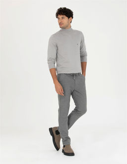 A__k Gri Melanj Slim Fit Yar_m Bal_k__ Yaka Basic Triko Kazak - Pierre cardin фото 4