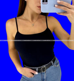 Цена за 1 шт. Майки женские Miss Emma Турция Бретели ЧЕРНЫЕ код 124,128, 512,120