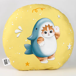 Подушка декоративная «Котик в костюме акулы»