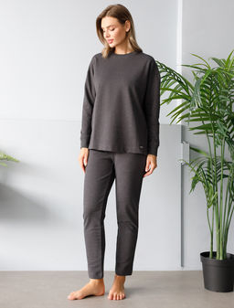 Брюки из облегченного футера с эластаном - Vilatte фото 5