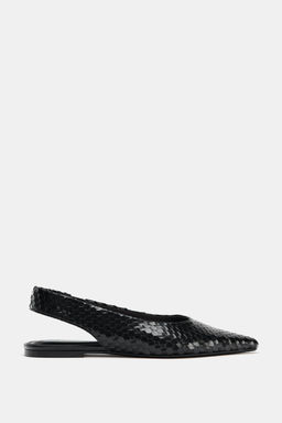 POINTED LEATHER BALLET FLATS - Zara фото 3