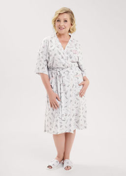 CLE LX15-1171 Халат жен. меланж св.серый/т.серый - Clever wear фото 6