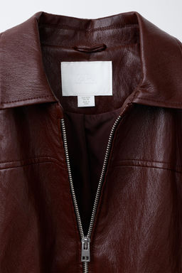 LEATHER-EFFECT BOMBER JACKET - Zara фото 7
