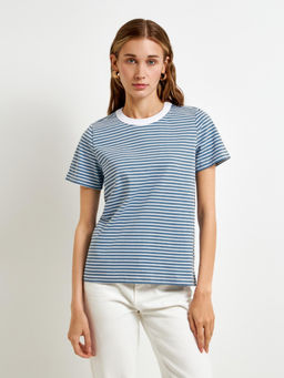10200510074 Футболка жен. Mosoro синяя полоска