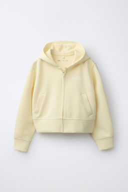 SUDADERA CREMALLERA CON MODAL / Amarillo claro