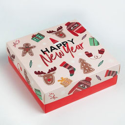 Набор новогодний подарочный KAFTAN Happy Year, носки размер 36-39 (23-25 см), маска для сна, открытка 2 шт.