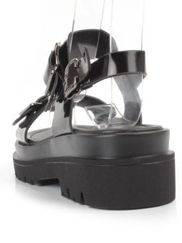 08-PEAG64-2 BLACK Босоножки женские (натуральная кожа)