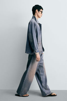 JEANS BAGGY FIT LAVADO EFECTO VINTAGE / Azul medio - Zara фото 6