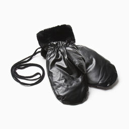 Варежки женские на иск.меху MINAKU Блеск 24 см черный