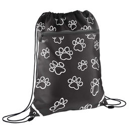 Мешок-рюкзак для обуви Феникс+, арт.72169/ 24 ЛАПКИ НА ЧЕРНОМ (36x48 см, полиэстер, сублимационная п