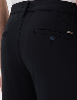 Lacivert Slim Esnek Jogger Fit Kanvas Pantolon