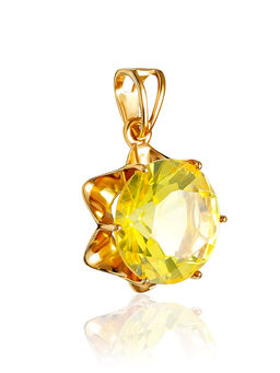 Изысканная подвеска с натуральным огранённым янтарём Баккара