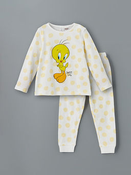 Tweety Bask?l? K?z ?ocuk Pijama Tak?m?