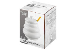 Горшочек д/меда 420 мл 10*10*13 см "Бочонок" + дерев. палка