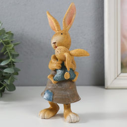 Фигурка полистоун Мама Зайка с зайчонком, 10?6?18.5 см