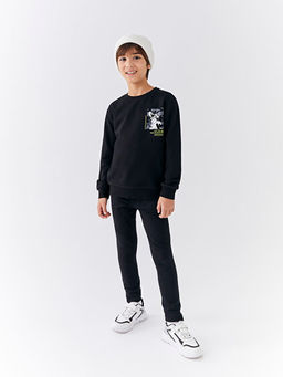 Bisiklet Yaka Nostaljik Maymun Bask?l? Uzun Kollu Erkek ?ocuk Sweatshirt - Waikiki фото 3