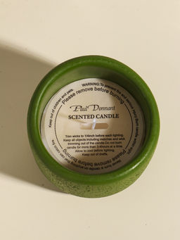 Свеча в вулканическом подсвечнике "Изгиб" зелёная 8,3х8,5х7 см