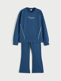 Bisiklet Yaka K?z ?ocuk Sweatshirt ve E?ofman Alt?