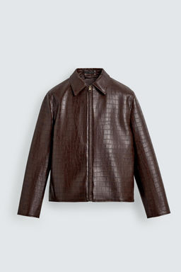 EMBOSSED FAUX LEATHER JACKET - Zara фото 6