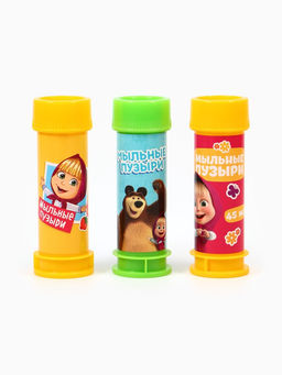 Цена за 2 шт. Набор мыльных пузырей 3 штуки, 45 мл, Маша и Медведь фото 2