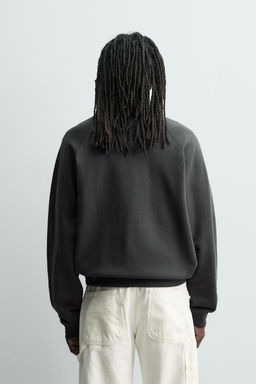 SUDADERA LAVADA CREWNECK AARON LEVINE X ZARA / Marino  фото 3