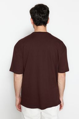 TRENDYOL MAN Bordo Oversize/Genis Kesim Bask?l? %100 Pamuklu T-Shirt TMNSS20TS1099 - Trendyolmilla фото 21