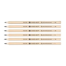 ВКФ ИНЖЕНЕР 6P-1240 Набор граф. карандашей ОПП заточенный ассорти 8 х 6 шт. 6М (6В), 4М(4В), 2М(2В), М(В), ТМ(НВ), Т(Н)