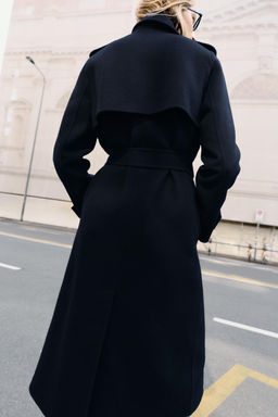 WOOL COAT WITH BELT - Zara фото 4