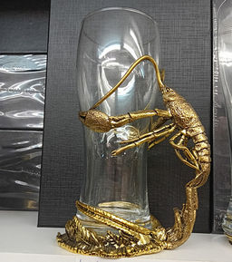 Бокал с раком из бронзы для вина