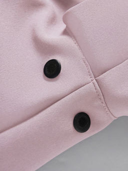 Парка женская софтшелл виндстоппер удлинённая с капюшоном розового цвета 9618_1R