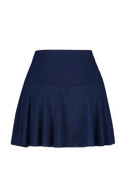 Lacivert Duz Yuksek Bel Mini Orme Sort Etek TWOSS21SR0621