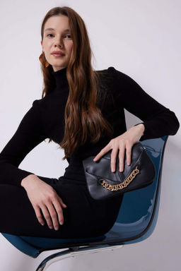 Kad?n Zincir Detayl? Suni Deri Omuz Cantas? - Defacto фото 2