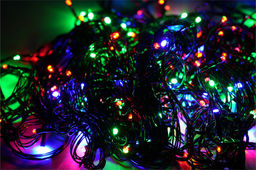 Эл. гирлянда диодная 600 ламп 30м темный провод (MM-600LED/360л) цветная, в тубе