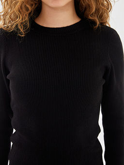 Bisiklet Yaka Dokulu Kad?n Triko Kazak