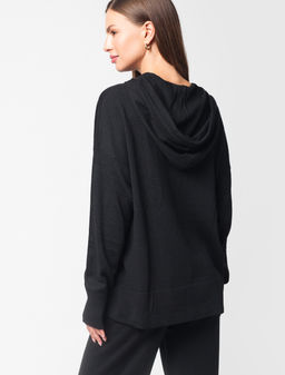 VILATTE / Худи тонкой вязки из пряжи с шерстью мериноса  фото 9