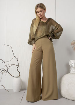 Блуза AMORI 6451 хаки с блеском