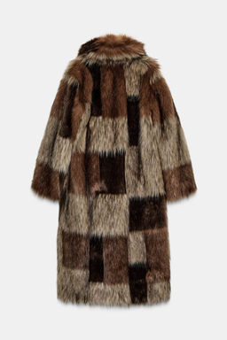 PATCHWORK FAUX FUR COAT ZW COLLECTION LIMITED EDITION - Zara фото 8