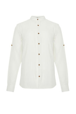 Ekru Hakim Yakal? Slim Fit Gomlek TMNSS24GO00050