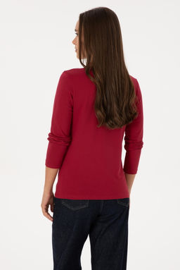 Kad_n Koyu Frambuaz Basic Sweatshirt Sepette S_rpriz _ndirim - U.s. polo assn фото 5