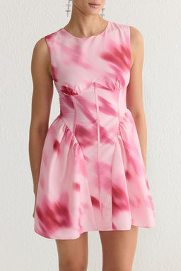 TRENDYOLMILLA Cok Renkli A-Kesim Poplin Dokuma Mini Elbise TPRSS25EL00108 фото 9