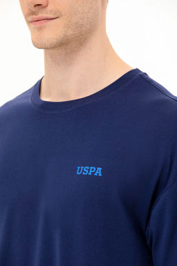 Erkek Lacivert Oversize Bisiklet Yaka Ti__rt