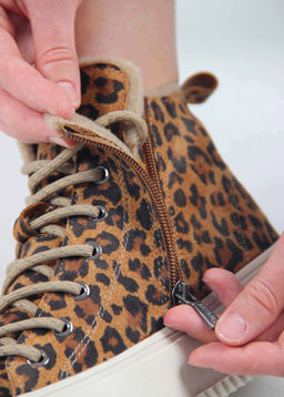 Ботинки 217.PODYUM151be. коричневый леопард замша/Шерсть