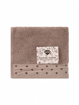 Полотенце для лица 50x90 светло-коричневый махровая ткань - Lucky фото 5
